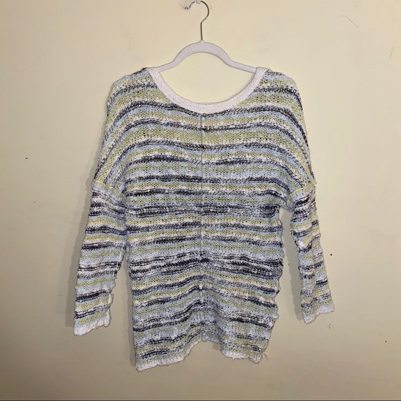 FREE PEOPLE oversize loose knit striped sweater M - Picture 2 of 5